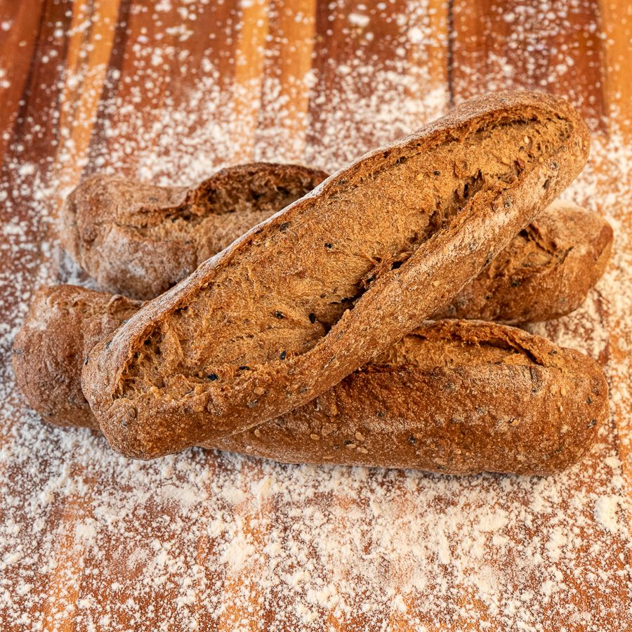 Baguete Grâu: 100% Integral & Multigrãos (18h)